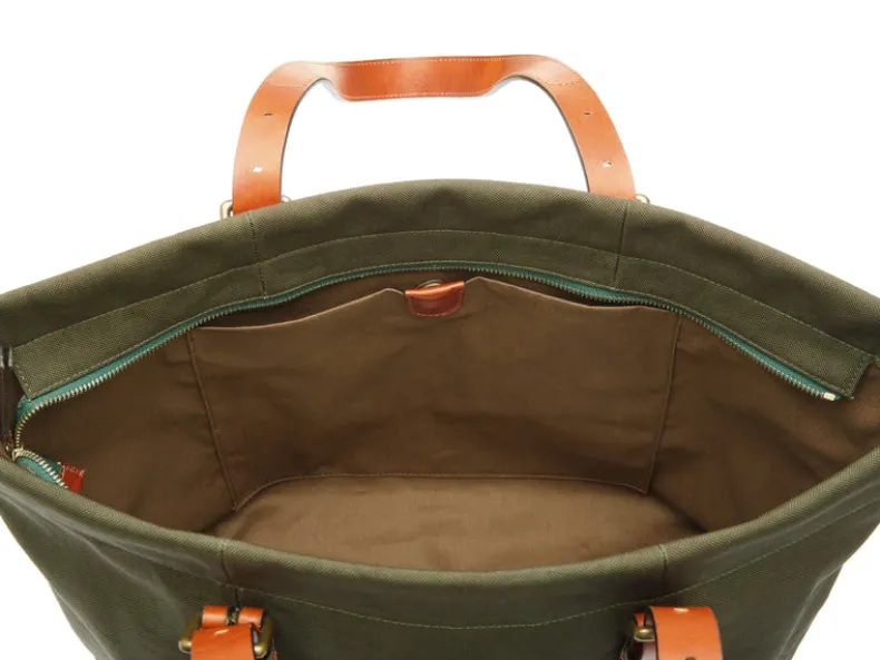BOSCA 1911 EMMA CARRY-ALL TOTE - OLIVE