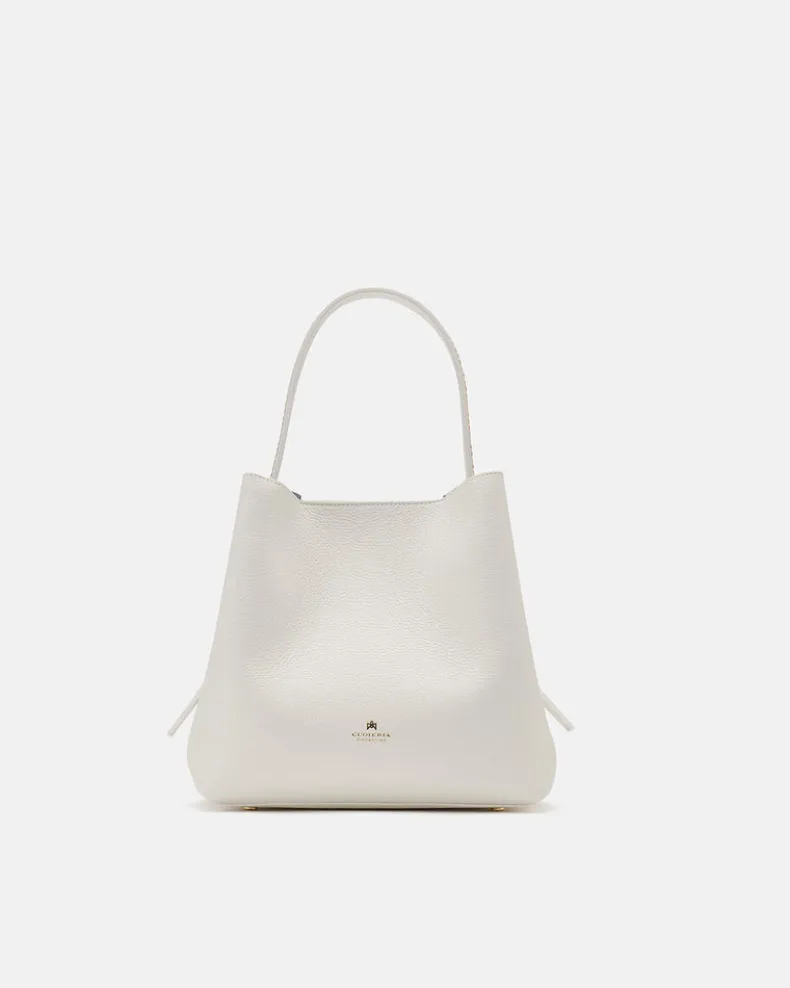CUOIERIA FIORENTINA CANDY BUCKET BAG - BIANCO