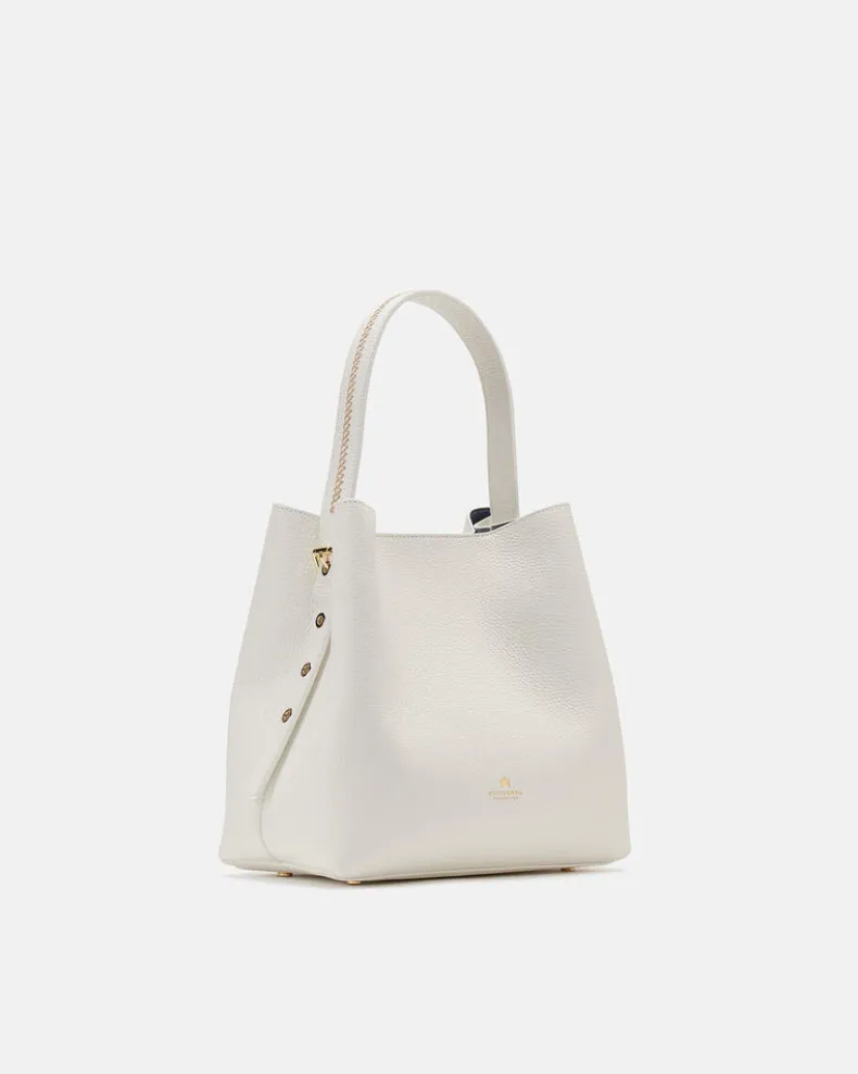 CUOIERIA FIORENTINA CANDY BUCKET BAG - BIANCO