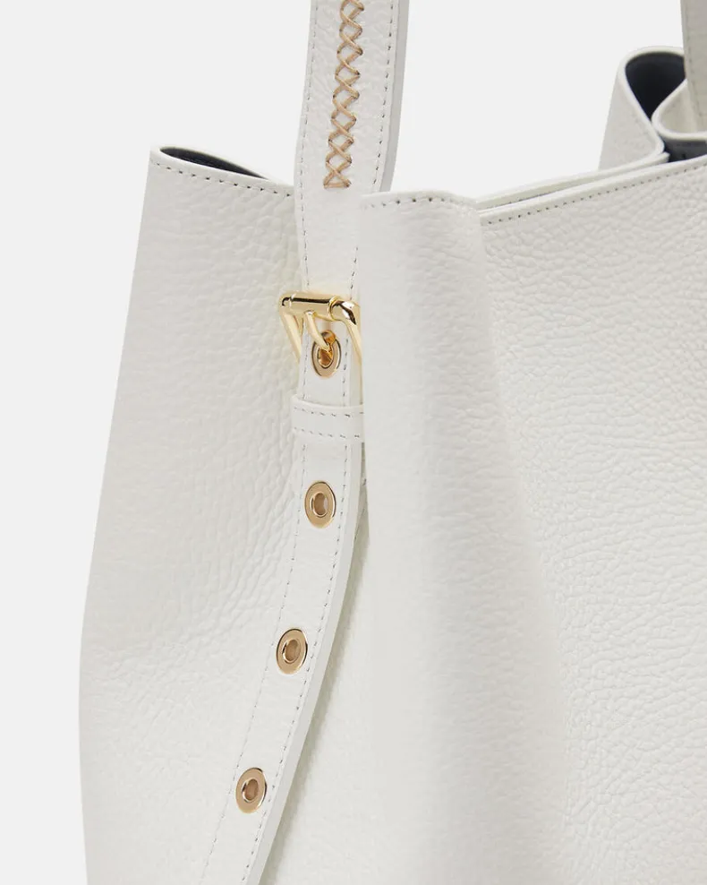 CUOIERIA FIORENTINA CANDY BUCKET BAG - BIANCO