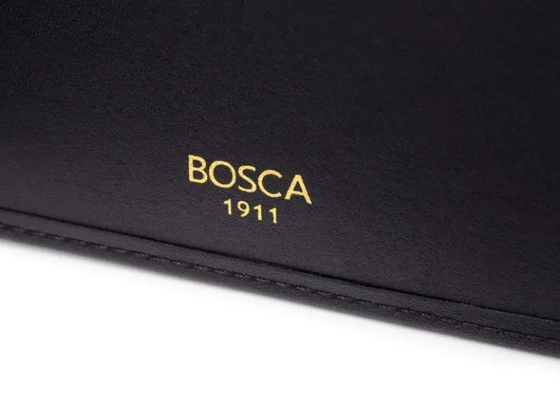 BOSCA 1911 SAFFIANO SMALL BIFOLD WALLET - BLACK