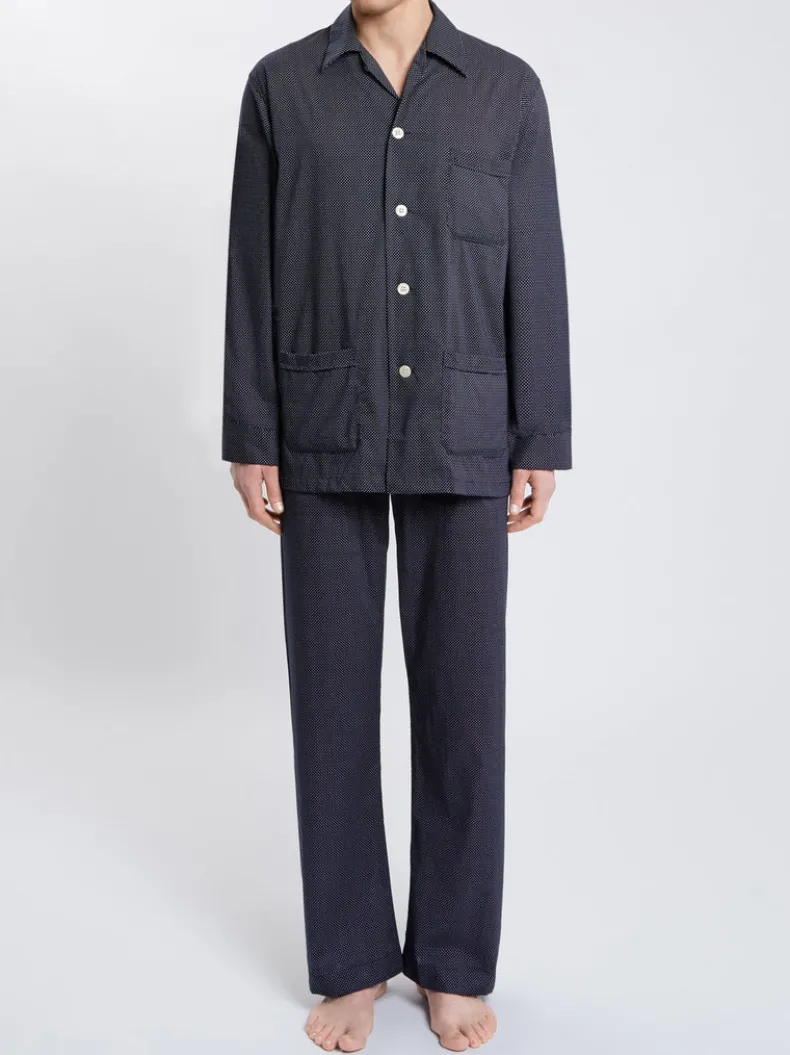 DEREK ROSE PLAZA MEN'S PAJAMA SET - NAVY