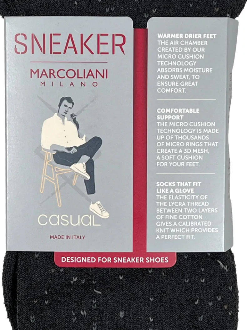 MARCOLIANI PIMA COTTON TWEED CALF SOCK - CHARCOAL