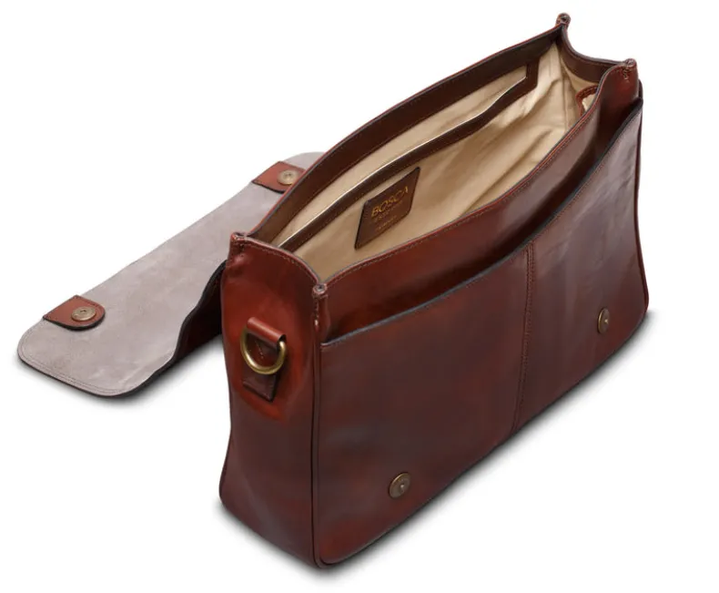 BOSCA 1911 DOLCE ITALIA MESSENGER - DARK BROWN