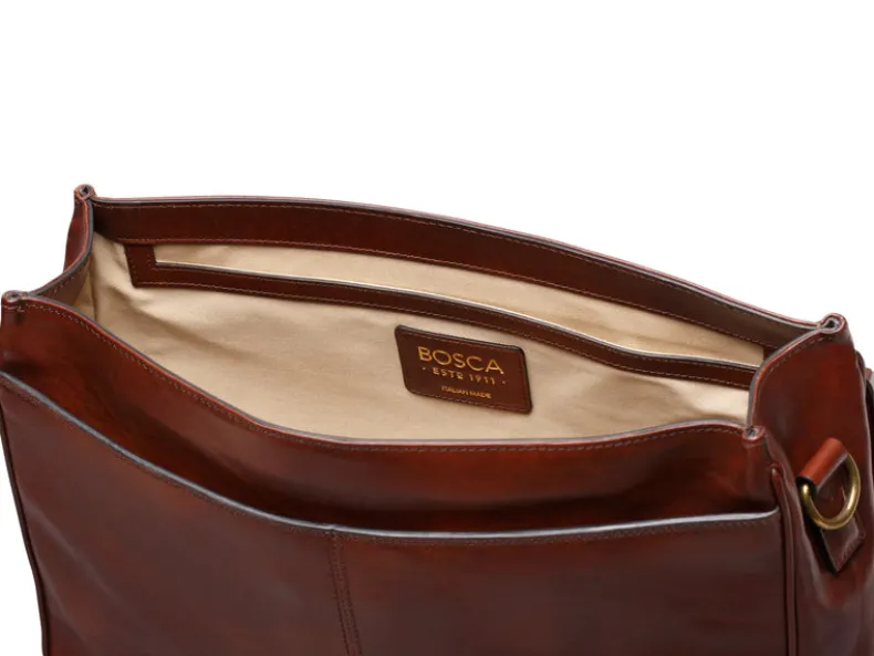 BOSCA 1911 DOLCE ITALIA MESSENGER - DARK BROWN