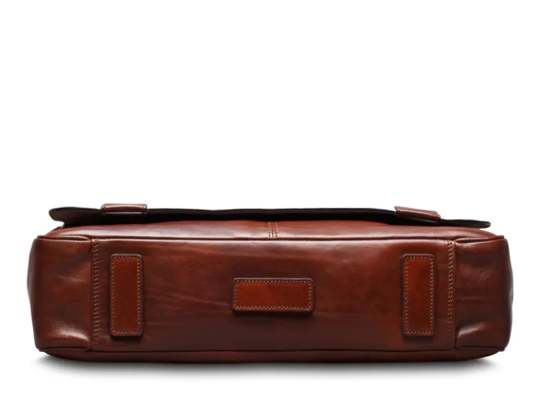 BOSCA 1911 DOLCE ITALIA MESSENGER - DARK BROWN