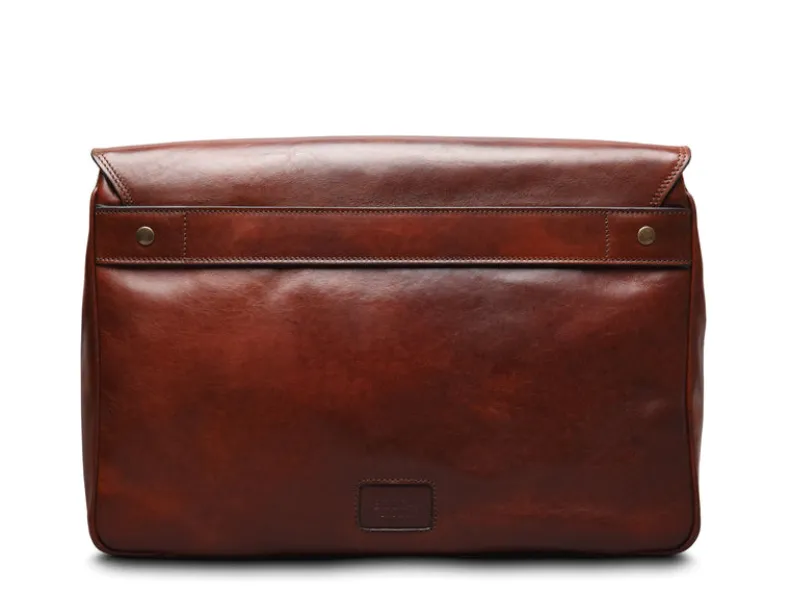 BOSCA 1911 DOLCE ITALIA MESSENGER - DARK BROWN