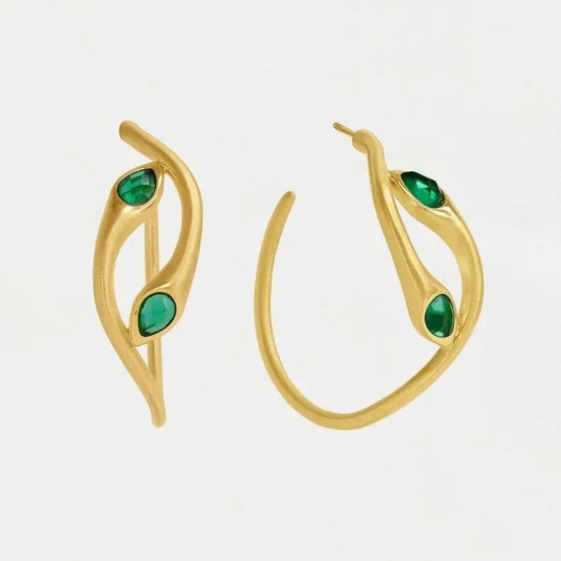 DEAN DAVIDSON ETERNA TWIN GEMSTONE STATEMENT HOOP - VERDANT GREEN