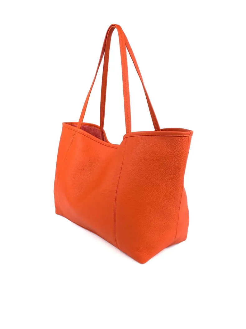 ORSYN MAKENA TOTE - PAPAYA PEBBLE GRAIN