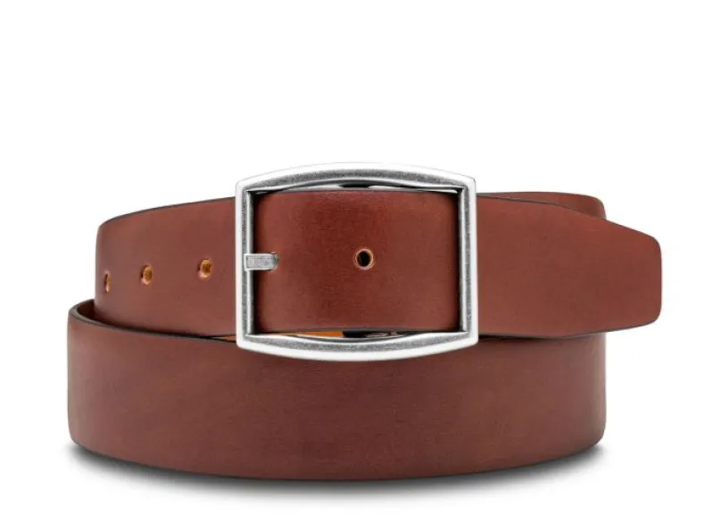 BOSCA 1911 CAPRI LEATHER BELT - BROWN