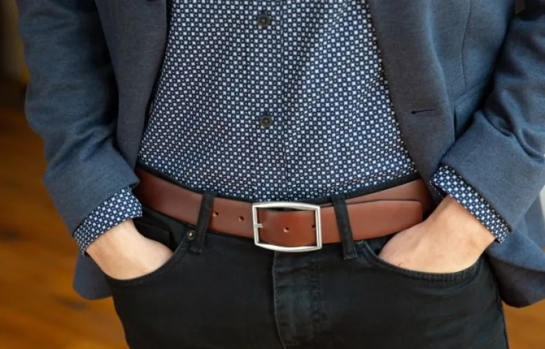 BOSCA 1911 CAPRI LEATHER BELT - BROWN