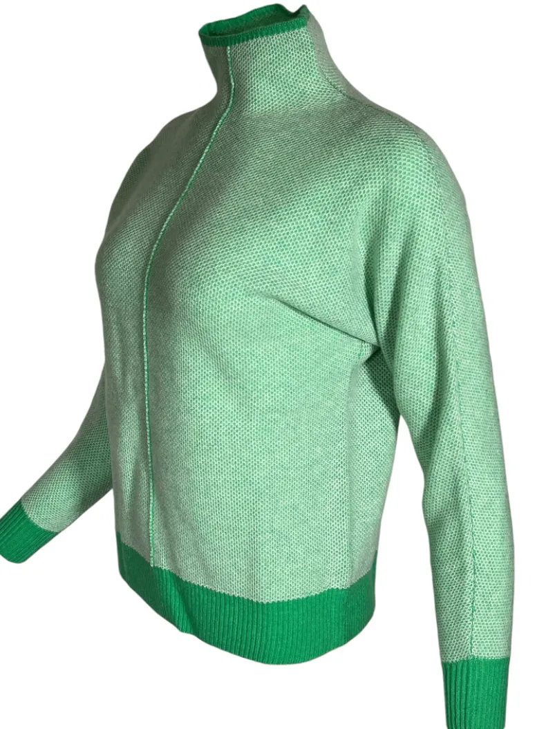 KINROSS PLATED THERMAL SWEATER - FRESH/WHISPER