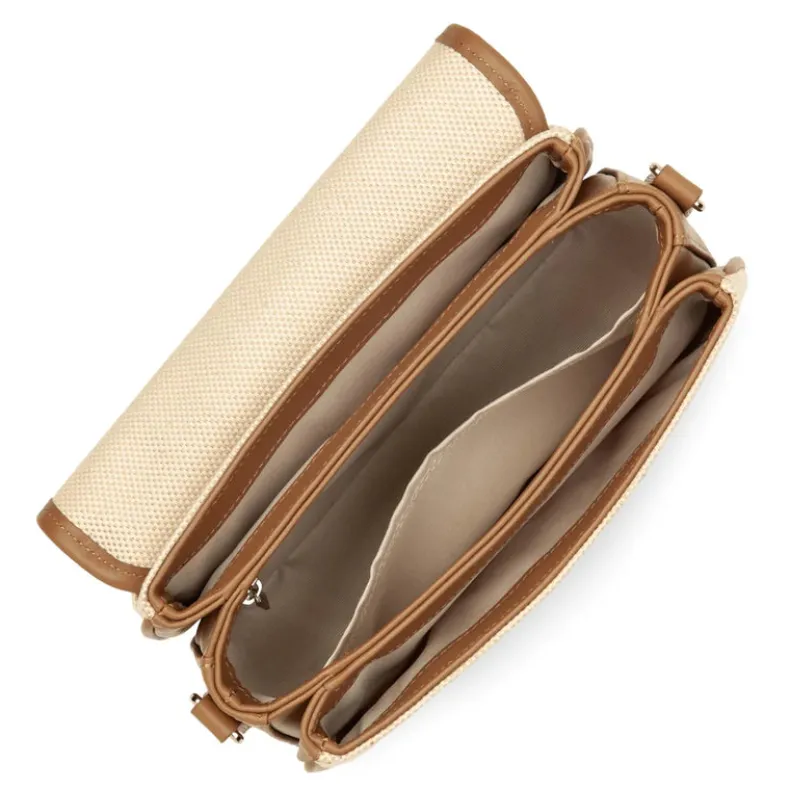 LANCASTER TEXTURED CROSSBODY BAG - CAMEL
