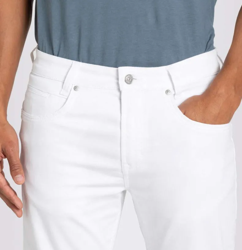MAC MEN'S ARNE PIPE 5 POCKET PANT - WHITE