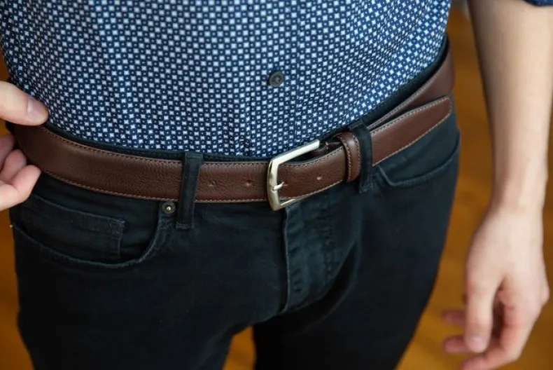 BOSCA 1911 CASTELO LEATHER BELT - BROWN