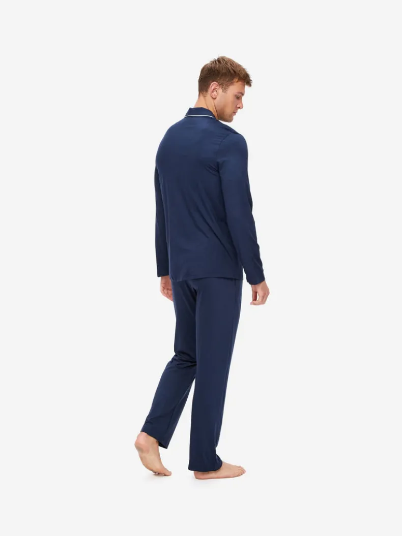 DEREK ROSE BASEL 1 MEN'S JERSEY PAJAMA SET - NAVY