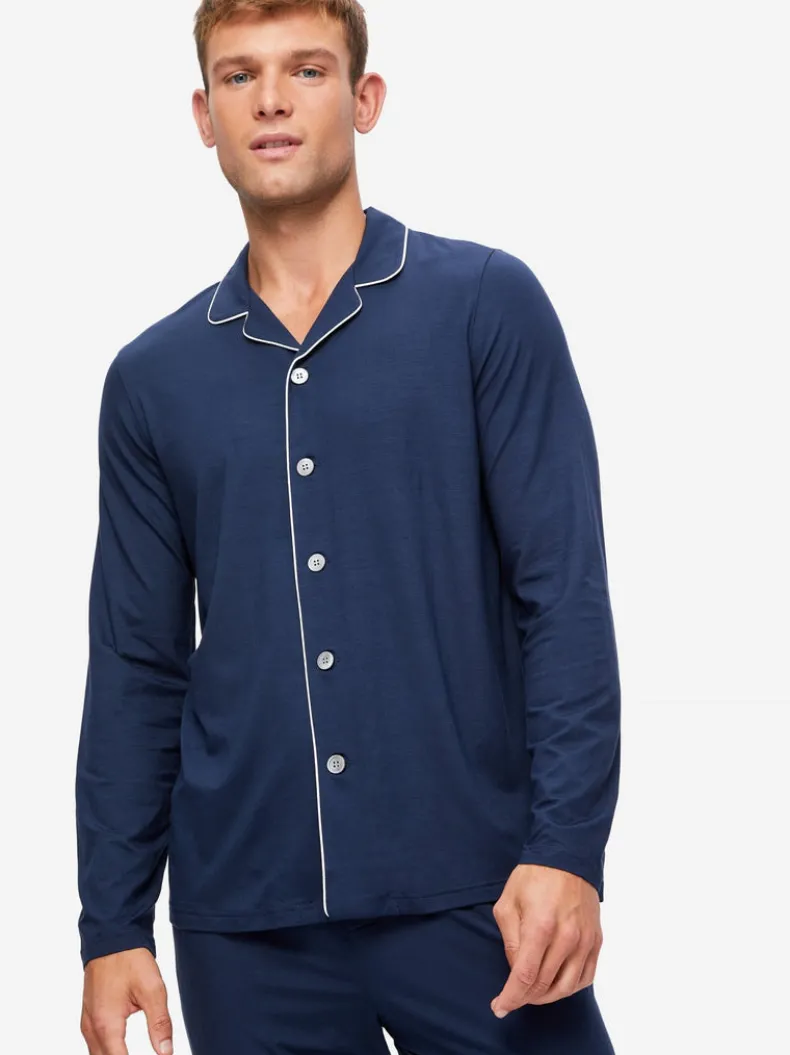 DEREK ROSE BASEL 1 MEN'S JERSEY PAJAMA SET - NAVY