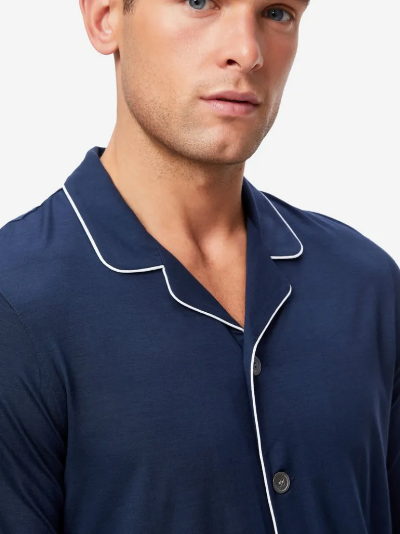 DEREK ROSE BASEL 1 MEN'S JERSEY PAJAMA SET - NAVY