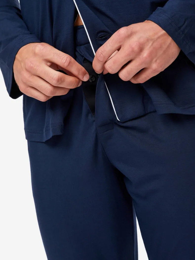 DEREK ROSE BASEL 1 MEN'S JERSEY PAJAMA SET - NAVY
