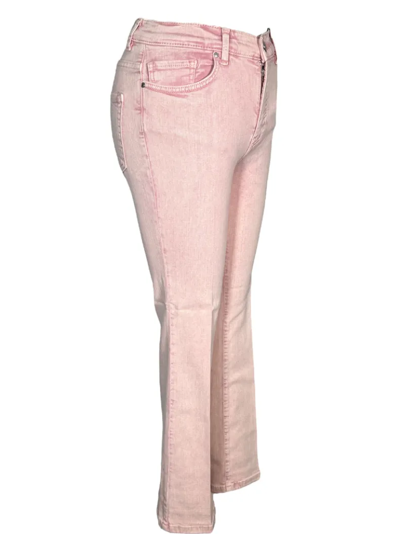 OUI WOMEN'S DENIM EASY KICK PANT - ROSE RED