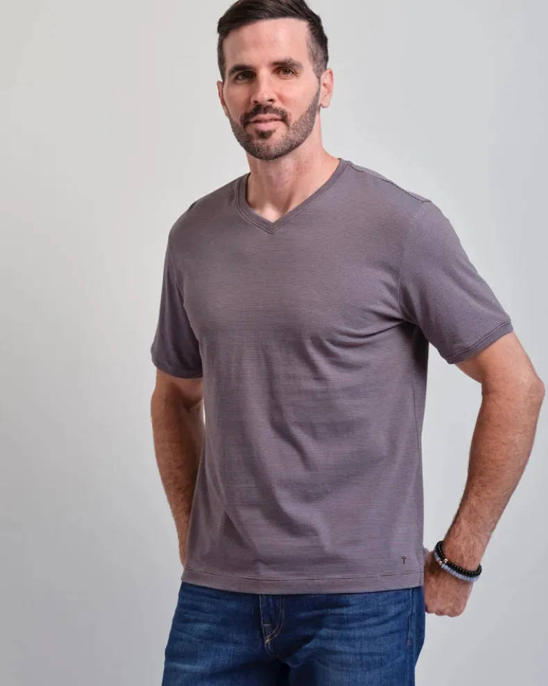 LEFT COAST TEE HALF MOON BAY SHORT SLEEVE SHIRT - CHOCOLATE/CABERNET