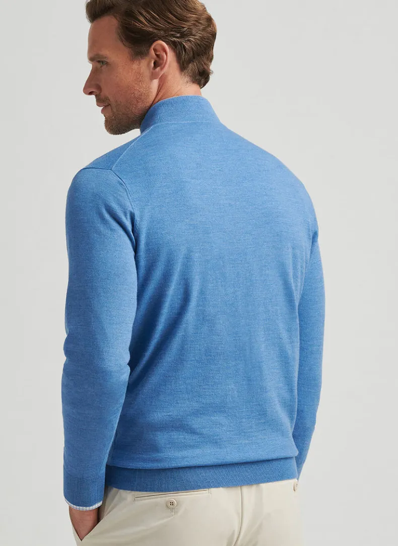 PETER MILLAR EXCURSIONIST FLEX QUARTER-ZIP SWEATER - FOUNTAIN BLUE