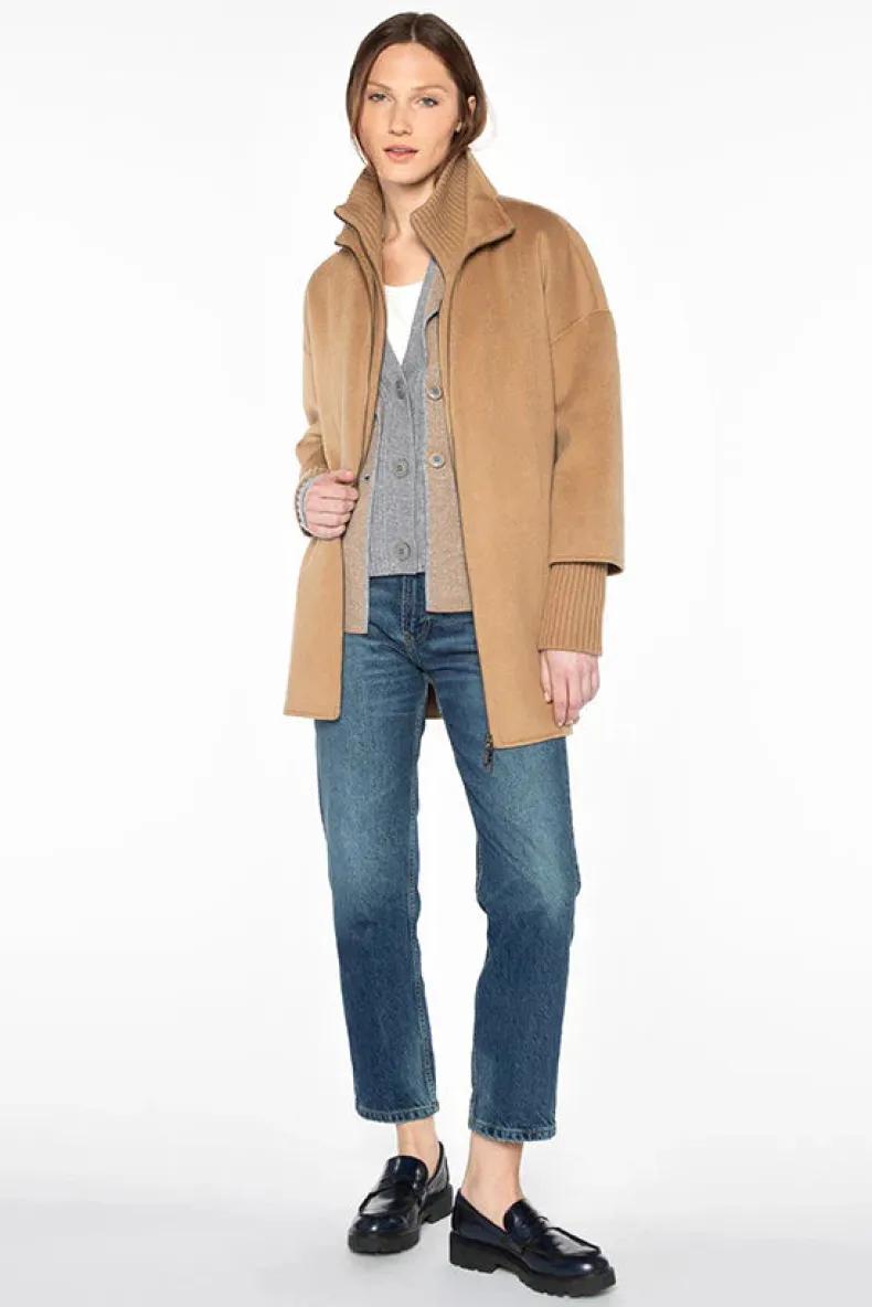 KINROSS KNIT INSERT ZIP MOCK COAT - SEAPINE