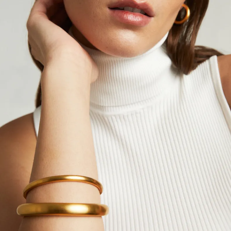 DEAN DAVIDSON LARGE DUNE BANGLE - SILVER