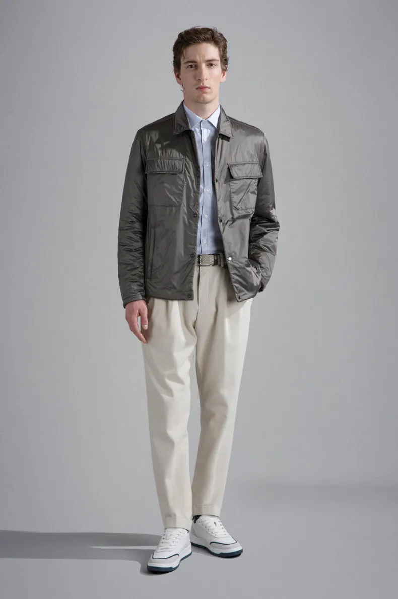 PAUL & SHARK MEN'S RIVIERA SHIRT JACKET - PLATINUM