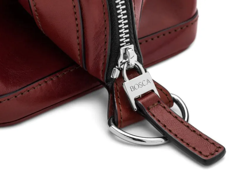 BOSCA 1911 10" ZIPPER UTILIKIT - DARK BROWN OLD LEATHER