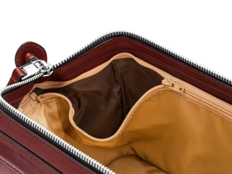 BOSCA 1911 10" ZIPPER UTILIKIT - DARK BROWN OLD LEATHER