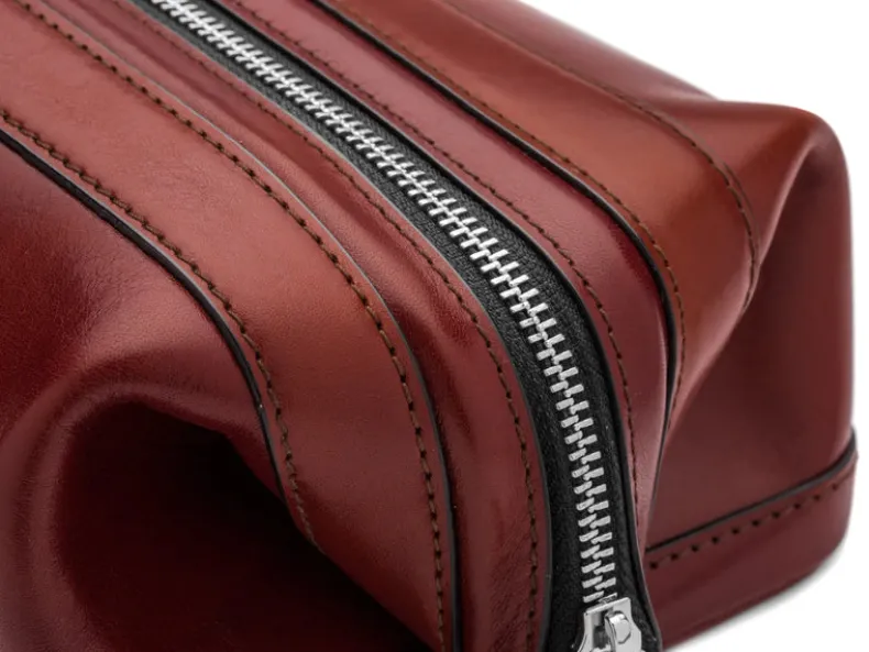 BOSCA 1911 10" ZIPPER UTILIKIT - DARK BROWN OLD LEATHER