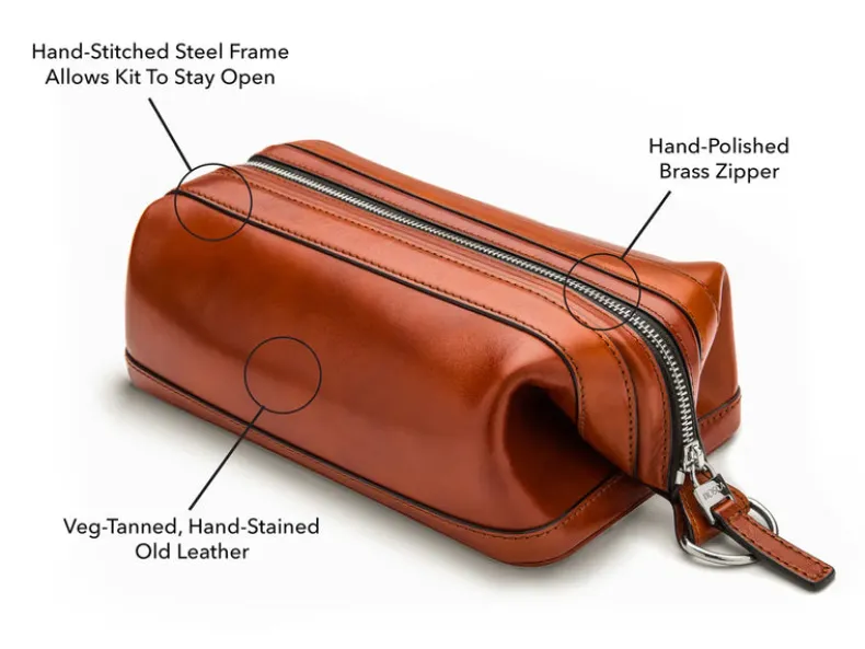 BOSCA 1911 10" ZIPPER UTILIKIT - DARK BROWN OLD LEATHER