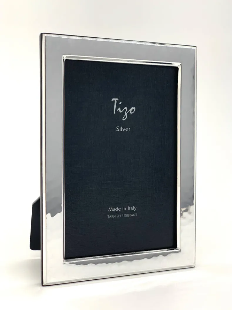 TIZO NARROW HAMMERED ITALIAN SILVERPLATE FRAME