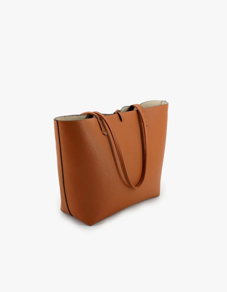 REMI/REID DEPARTURE STRIPE REVERSIBLE TOTE BAG - CAMEL/CREAM