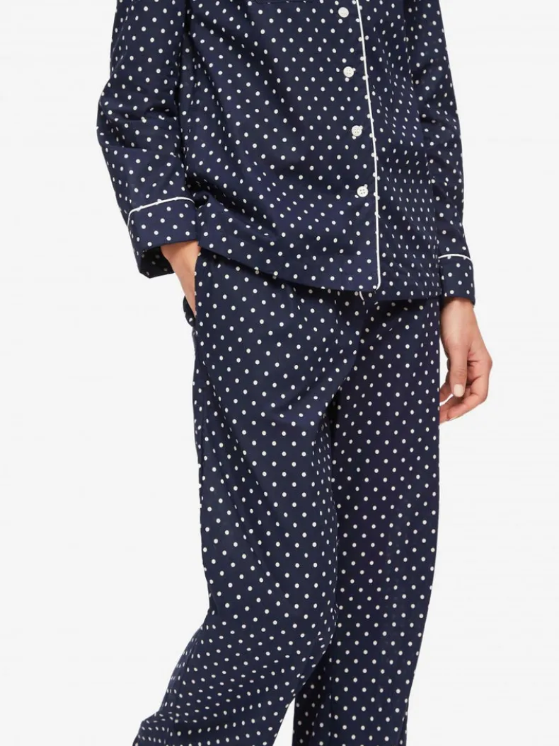 DEREK ROSE PLAZA WOMEN'S PAJAMA SET - NAVY