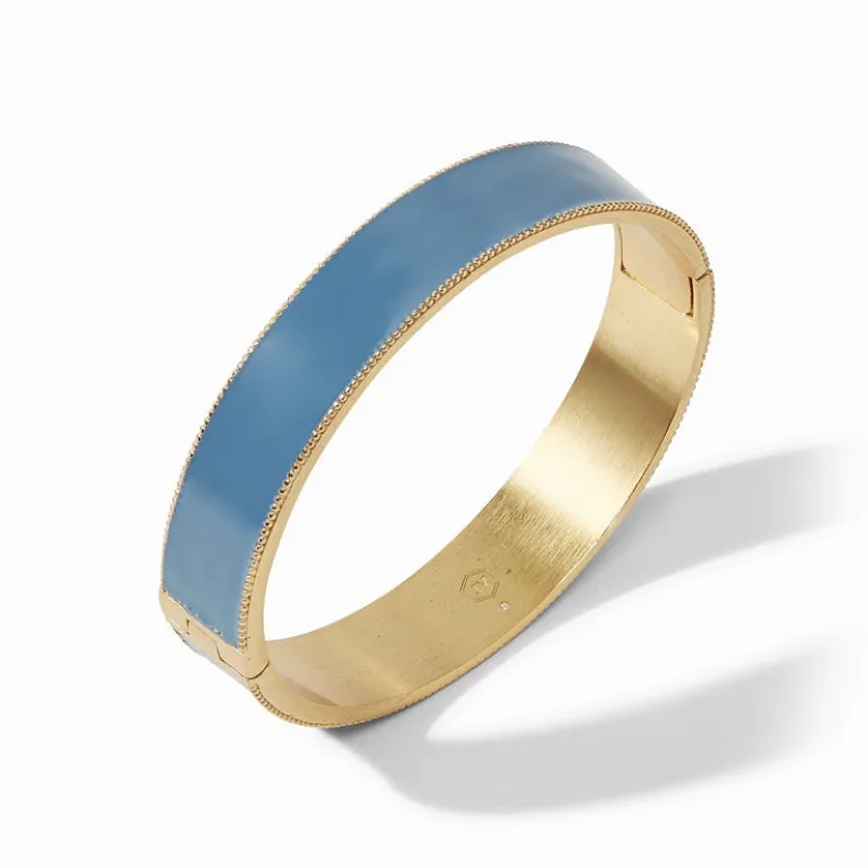 JULIE VOS MARSEILLE HINGE BANGLE - DENIM BLUE ENAMEL