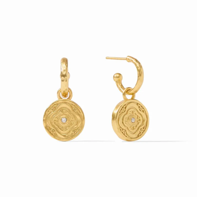 JULIE VOS ASTOR 6-IN-1 CHARM EARRINGS - IRIDESCENT CLEAR CRYSTAL