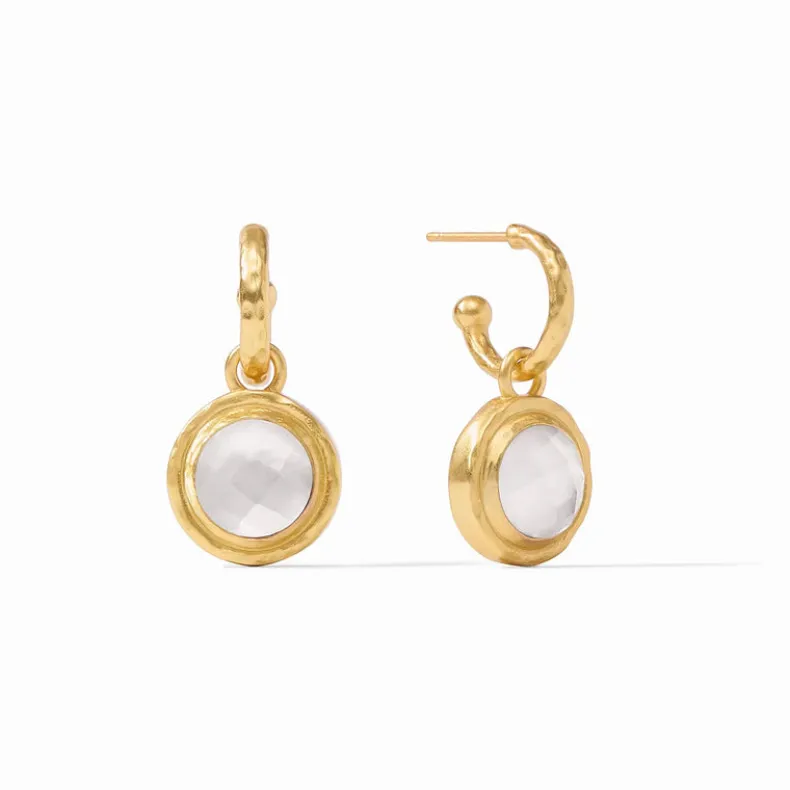 JULIE VOS ASTOR 6-IN-1 CHARM EARRINGS - IRIDESCENT CLEAR CRYSTAL