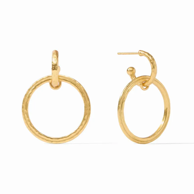 JULIE VOS ASTOR 6-IN-1 CHARM EARRINGS - IRIDESCENT CLEAR CRYSTAL