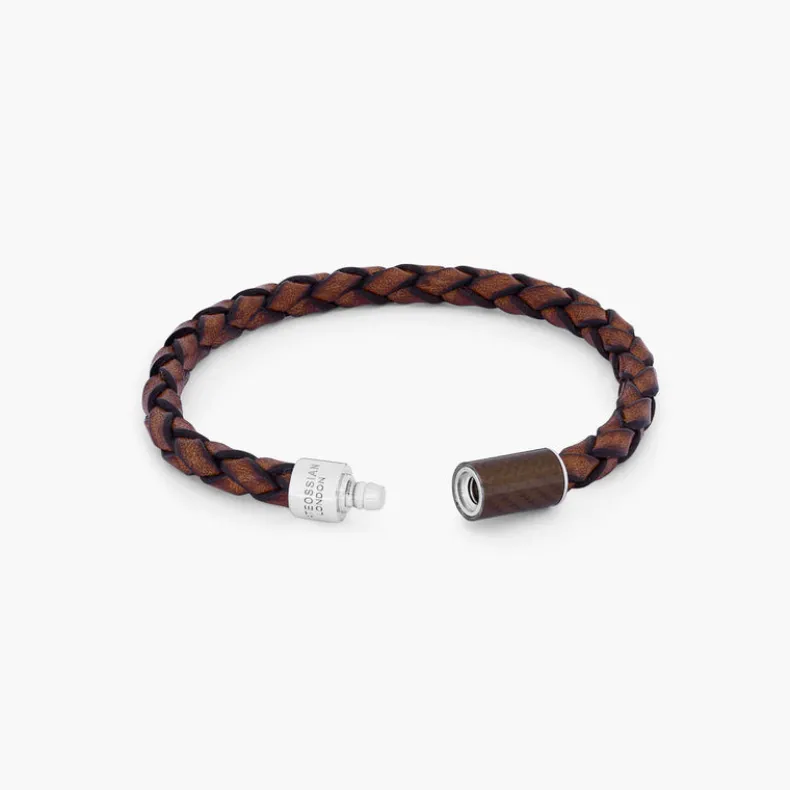 TATEOSSIAN CARBON POP BRACELET - BROWN LEATHER