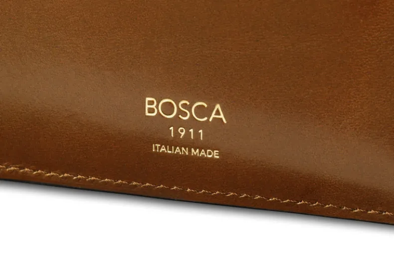 BOSCA 1911 ROMA ITALIA SMALL BIFOLD WALLET - AMBER