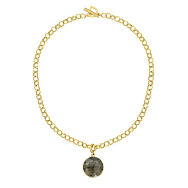 DEAN DAVIDSON SIGNATURE GOLD COLLAR NECKLACE - LABRADORITE