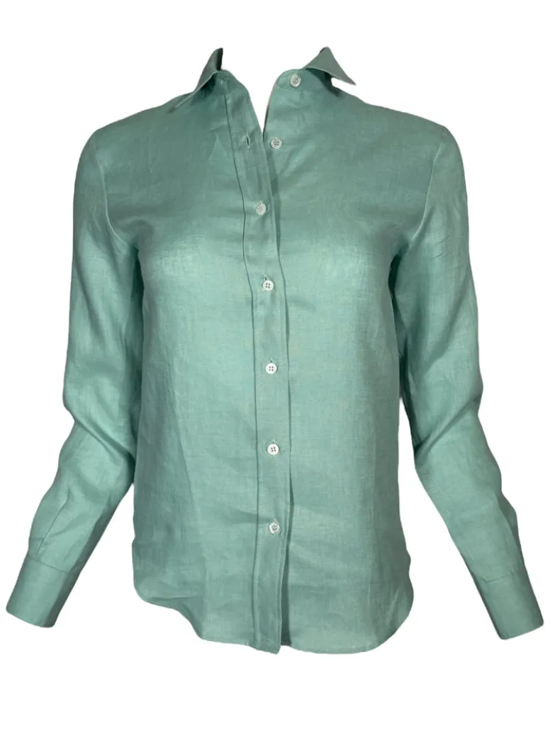 AMINA RUBINACCI LINEN BLOUSE - SPRING GREEN