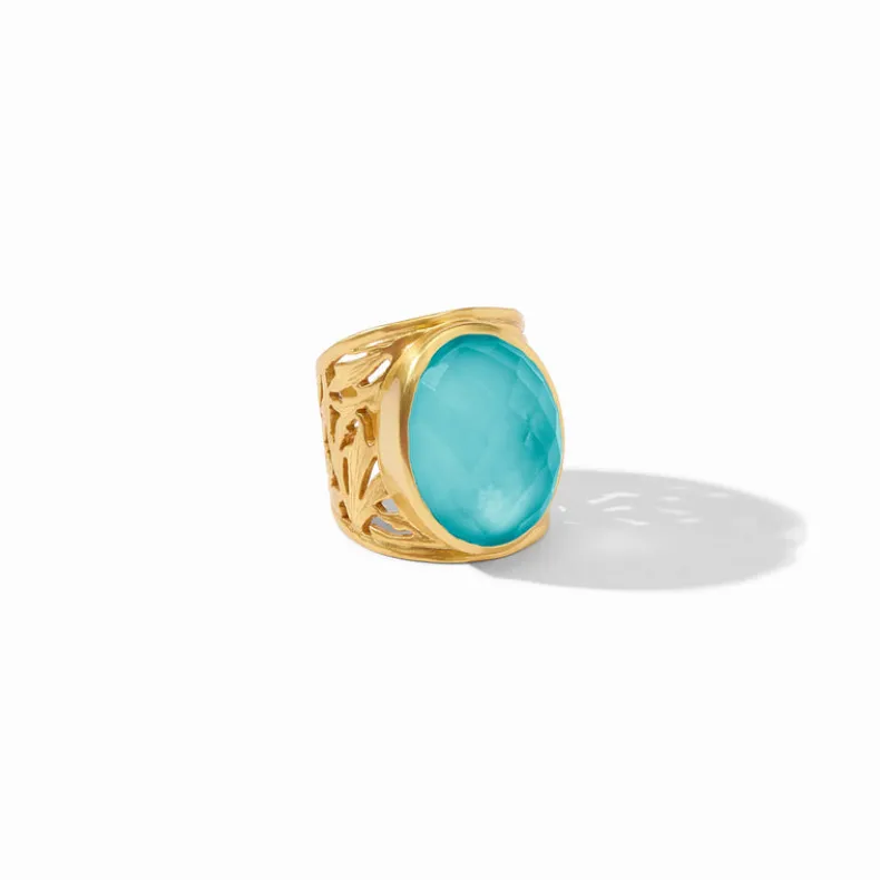JULIE VOS IVY STATEMENT RING - IRIDESCENT BAHAMIAN BLUE