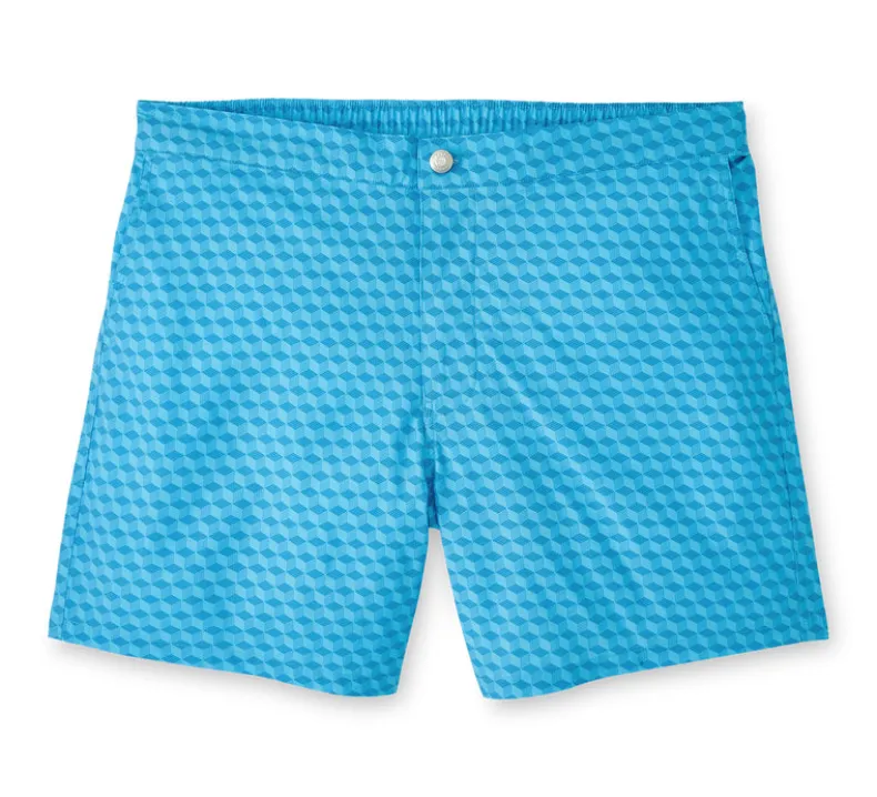 PETER MILLAR CUBE SWIM TRUNK - MARINA BLUE
