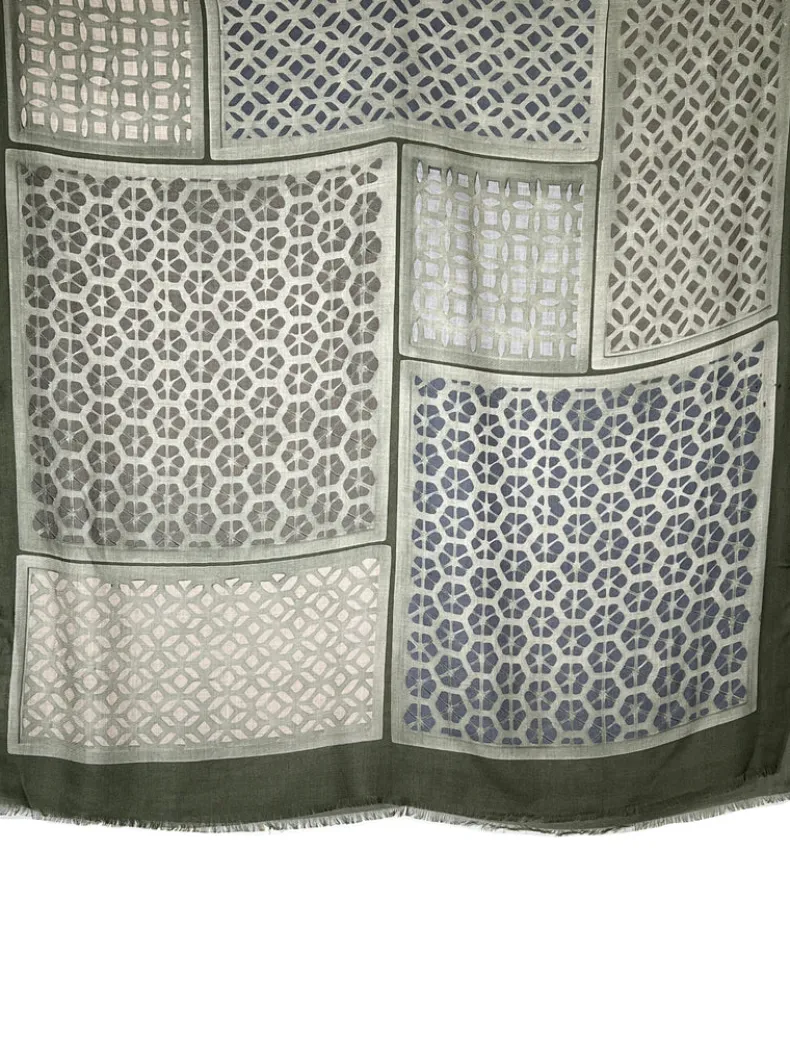 ALTEA BLOCKPRINT SCARF - OLIVE