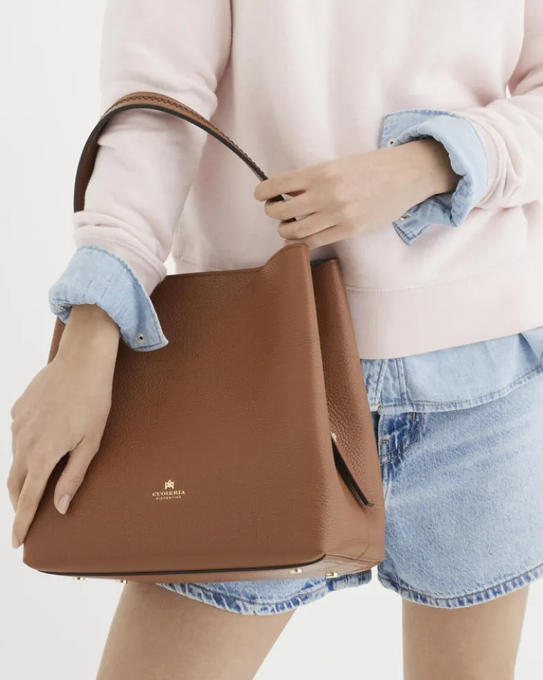 CUOIERIA FIORENTINA CANDY BUCKET BAG - CARAMEL