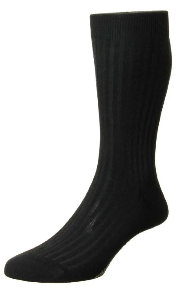 PANTHERELLA LABURNUM MEN'S MERINO SOCK - BLACK