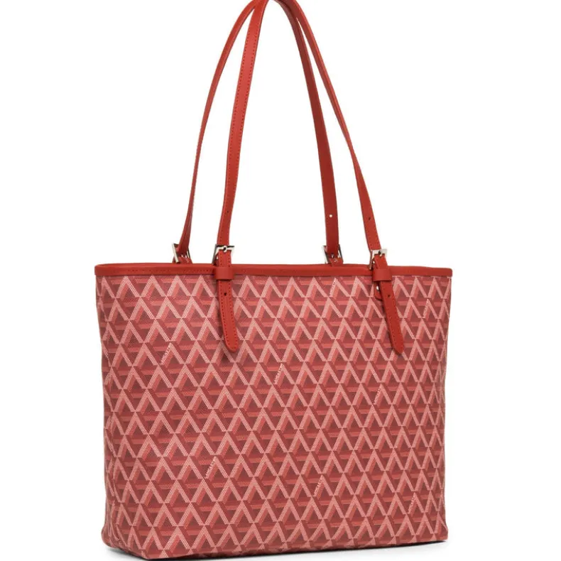 LANCASTER IKON HANDLE BAG - CARMIN